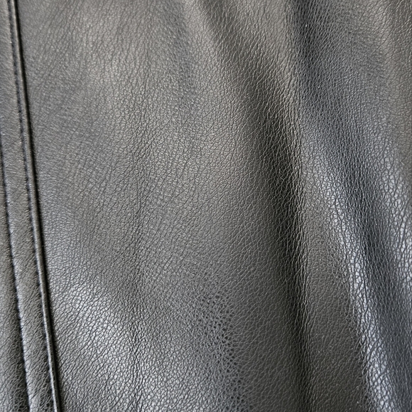 Women's Black Faux Leather Jumpsuit - Picture 4 of 4